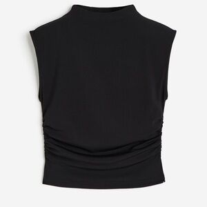 H&M Mock turtleneck crop top in Black US XS